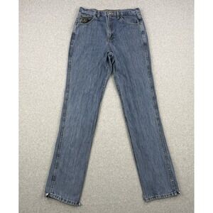 Cinch‎ Jeans Mens 33x36 Blue Straight Leg Green Label Western Cowboy Split Hem